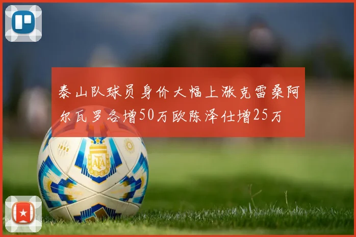 泰山队球员身价大幅上涨克雷桑阿尔瓦罗各增50万欧陈泽仕增25万